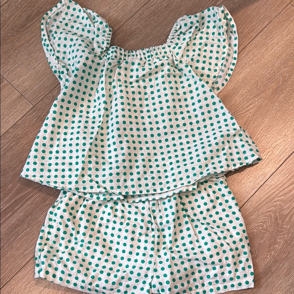 Gap Toddler Linen Polka Dot Short Set